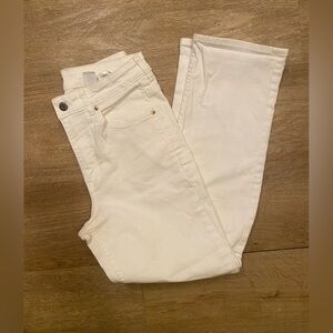 NWOT &denim White Straight High-Waisted Ankle Denim Jean White Size 2 Stretch
